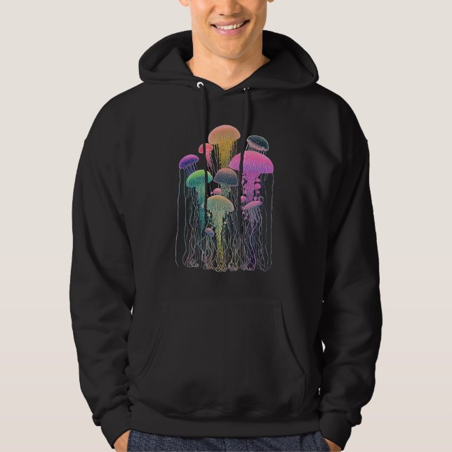 Esoteric Jellyfish Crystals Cute Illustration  1 Hoodie (Front)
