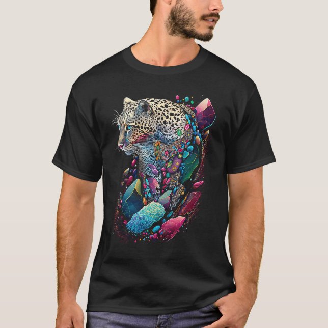 Esoteric Leopard Crystals Cute Illustration  1 T-Shirt (Front)