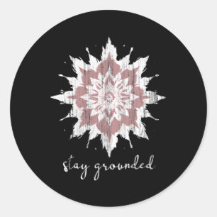 Esoteric Meditation Lotus Flower Stay Grounded Yog Classic Round Sticker