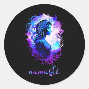 Esoteric Meditation Watercolour Namaste Yoga  Classic Round Sticker