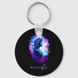 Esoteric Meditation Watercolour Namaste Yoga Keychain