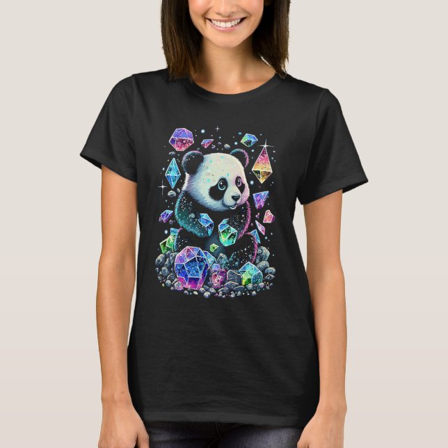 Esoteric Panda Crystals Cute Illustration  1 T-Shirt (Front)