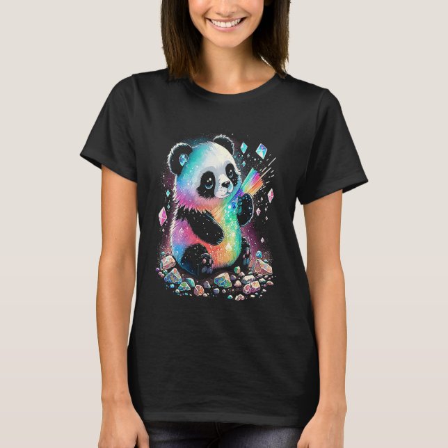 Esoteric Panda Crystals Cute Illustration  2 T-Shirt (Front)