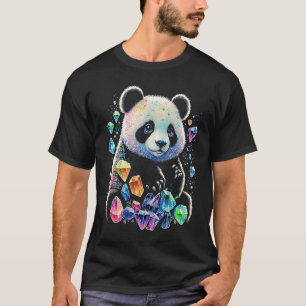 Esoteric Panda Crystals Cute Illustration T-Shirt