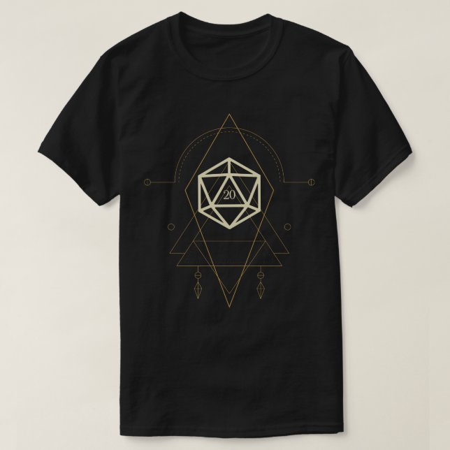 Esoteric Polyhedral D20 Dice Tarot Two T-Shirt (Design Front)