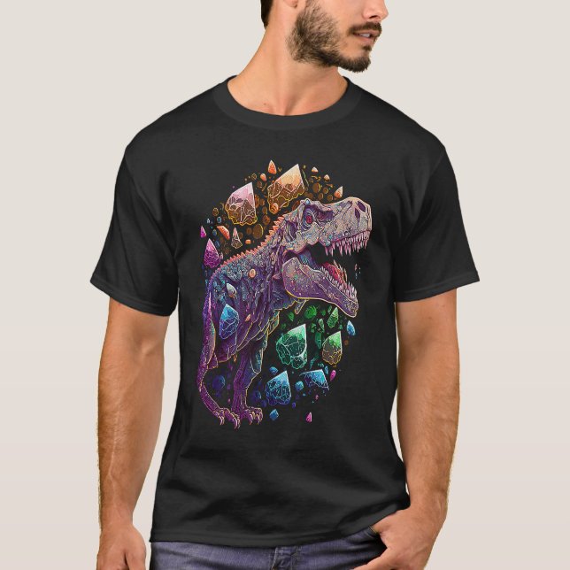 Esoteric Rex Trex Crystals Cute Illustration  1 T-Shirt (Front)