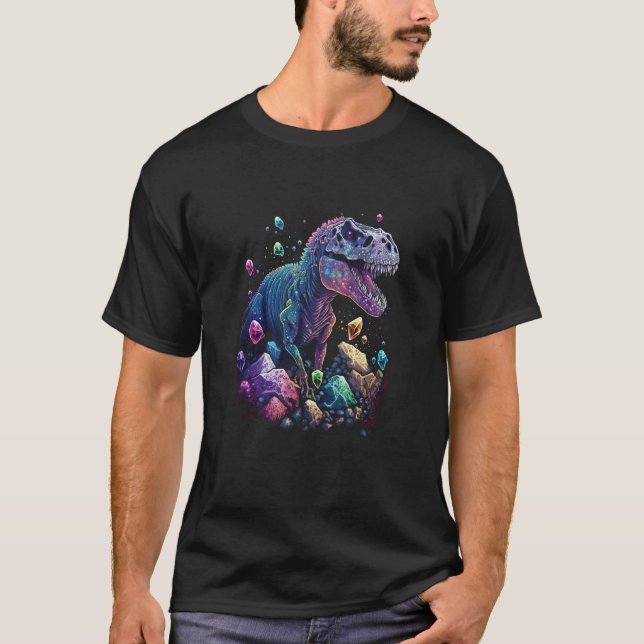 Esoteric Rex Trex Crystals Cute Illustration  9 T-Shirt (Front)