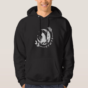Esoteric Spiritual Cat Moon Line Hoodie