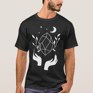 Esoteric Spiritual Moon Flower Line T-Shirt