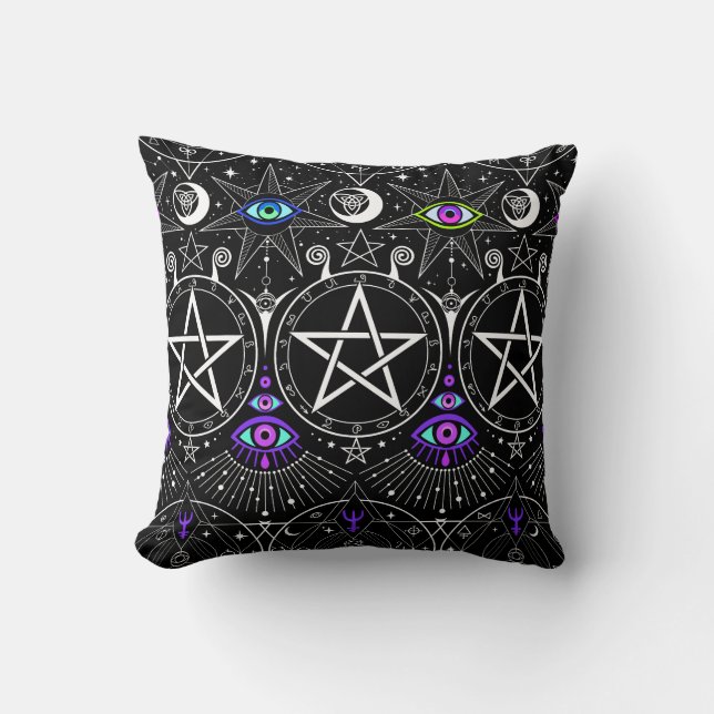 Esoteric symbols Throw Pillow (Front)