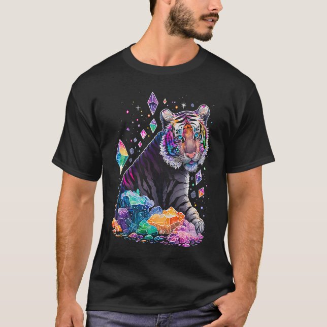 Esoteric Tiger Crystals Cute Illustration  1 T-Shirt (Front)