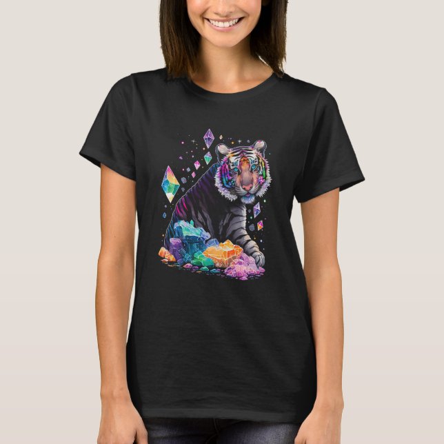 Esoteric Tiger Crystals Cute Illustration  2 T-Shirt (Front)