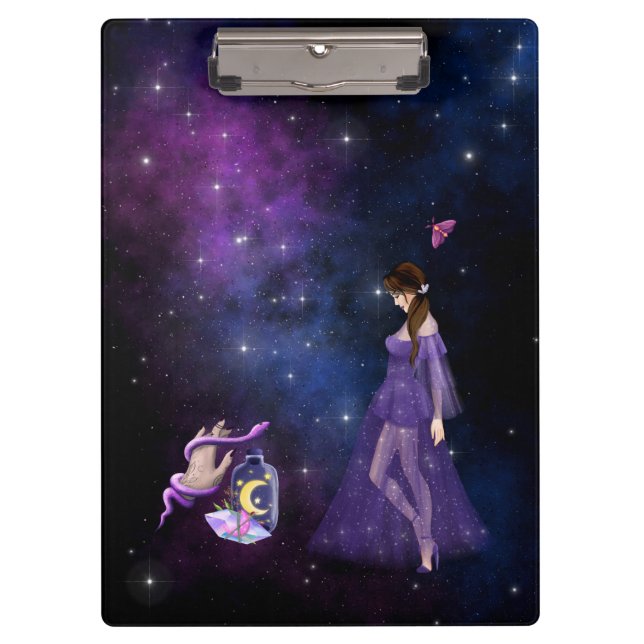 Esoteric Witchcraft Magick Purple Gift For Witch Clipboard (Front)