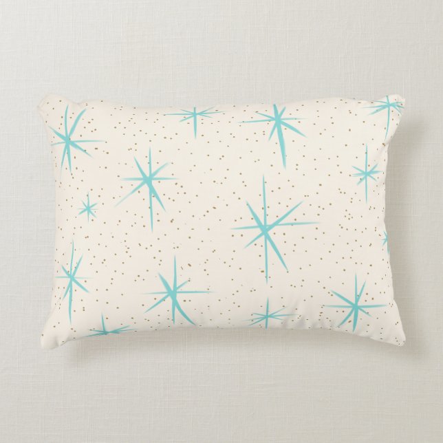 Espace Age Turquoise Starburst Accent Coussin (Devant)