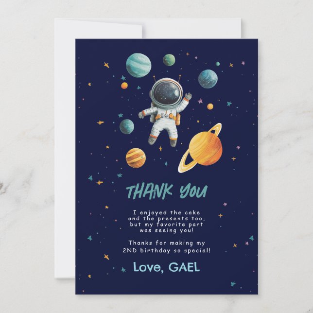 Espace extra-atmosphérique 2e Carte de remerciemen (Devant)