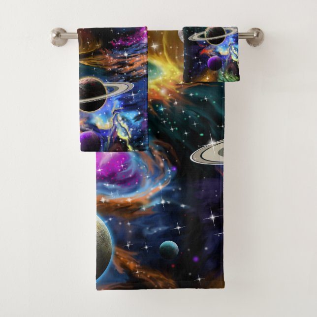 Espace galactique avec Nébula et Planètes (En situation)