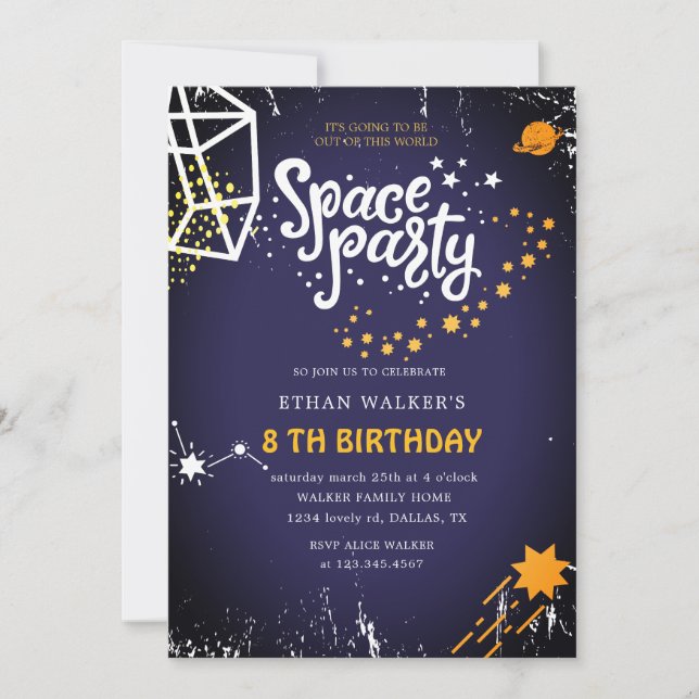 Espace | Invitation d'anniversaire (Devant)