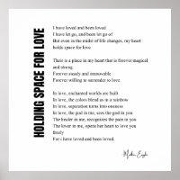 Espace pour l'amour poème mur poster d'art noir