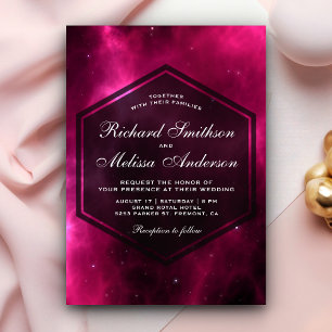 Espace rose chaud moderne Faire-part de mariage Ga