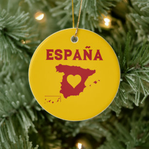 Espagne Carte Ornement España Jaune Rouge