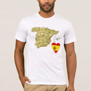 Espagne - Coeur du drapeau et T-shirt