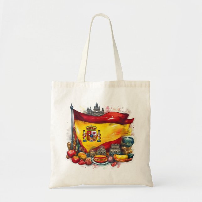 Espagne Drapeau avec célèbre Sac fourre-tout de mo (Devant)