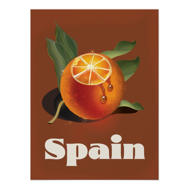 Espagne orange affiche voyage (Devant)
