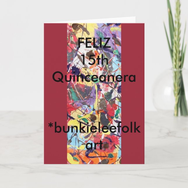 ESPAGNOL, CARTE DE SALUT, Feliz 15e Quinceanera (Devant)
