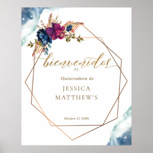 Espagnol, Celestial Quinceañera Affiche de bienven