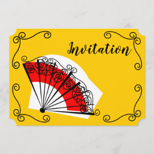 Espagnol Fan Corners Invitation horizontale
