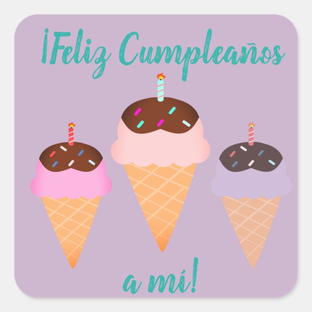 Espagnol "Feliz cumpleaños", joyeux Sticker d'anni (Devant)