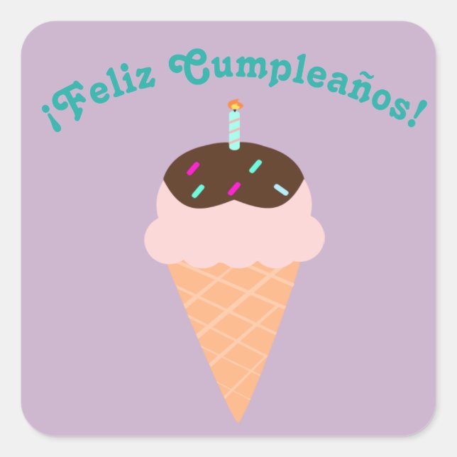 Espagnol "Feliz cumpleaños", joyeux Sticker d'anni (Devant)