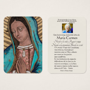 Espagnol Guadalupe Marie Prière funéraire Carte Sa