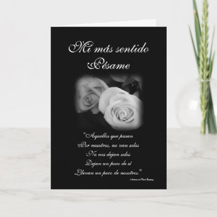 Espagnol : rosa y poema de Pesame B&W carte de sym
