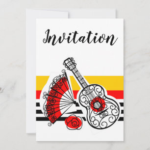 Espagnol Souvenirs Classic Stripe Invitation v