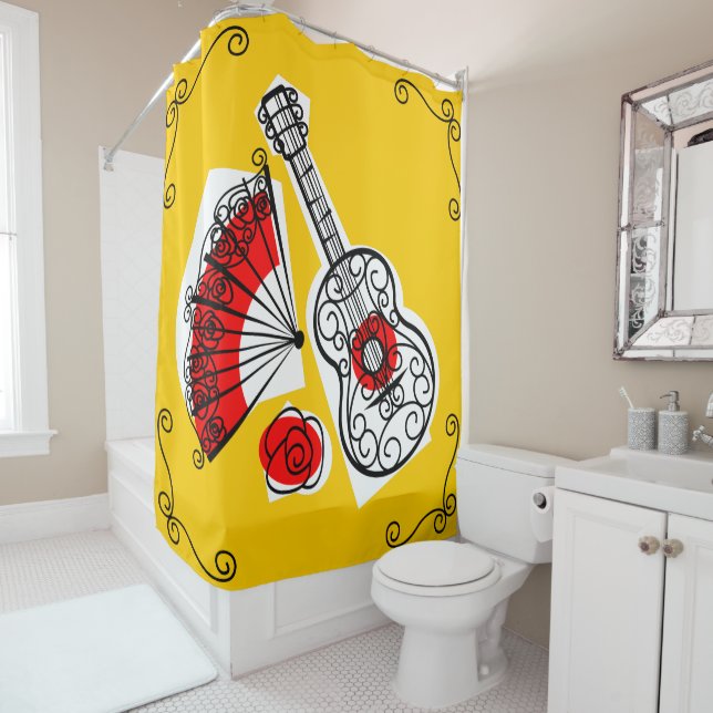 Espagnol Souvenirs Corners rideau de douche (En situation)