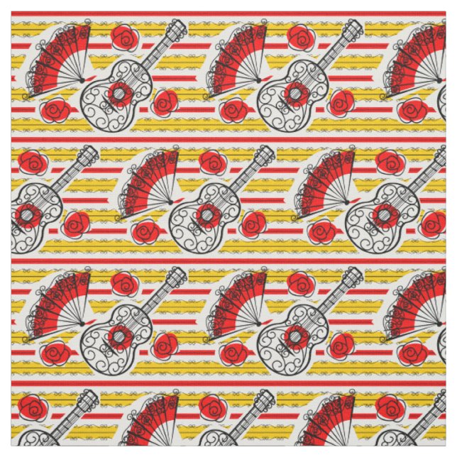 Espagnol Souvenirs Grille tissu petit imprimé (Échantillon)