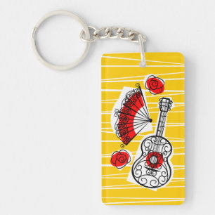 Espagnol Souvenirs Texte porte - clé rectangle acr