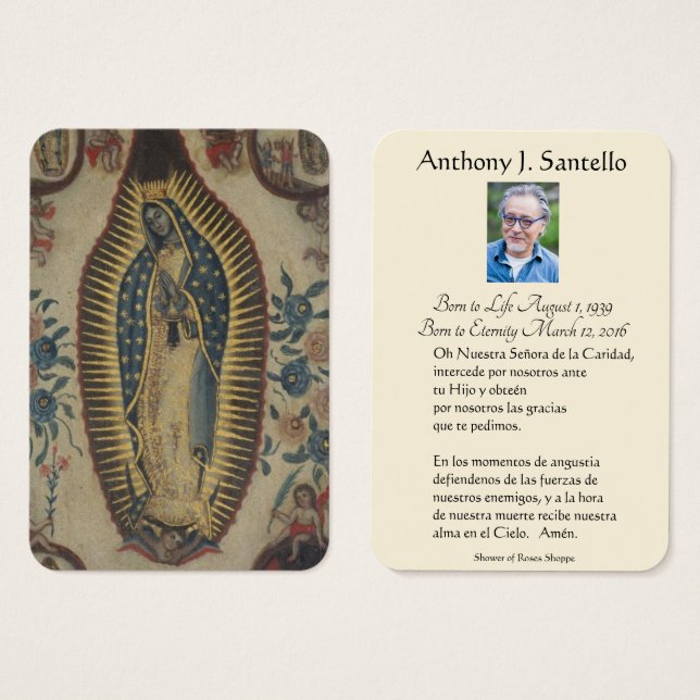 Espagnol Vierge Marie Guadalupe (Devant & derrière)