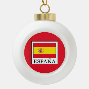España Ceramic Ball Christmas Ornament