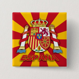 Espana Coat of Arms 2 Inch Square Button