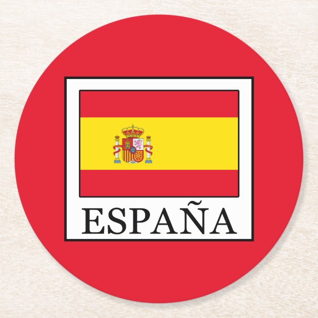 España Round Paper Coaster (Front)