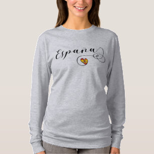 España Spain Flag Heart T-Shirt