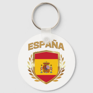 Espana Spain Flag Shield Keychain