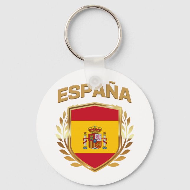 Espana Spain Flag Shield Keychain (Front)