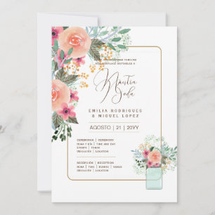 Espanol Invitación de Boda Summer Floral Wedding I Invitation