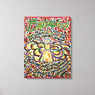 Español Serenity Prayer Angel Art Canvas Print