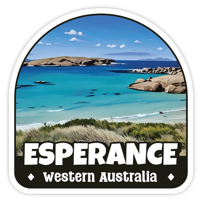 Esperance, Autocollant de l'Australie occidentale (Esperance Western Australia arch shaped sticker)
