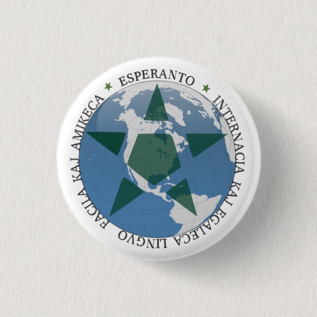 Esperanto 1 Inch Round Button (Front)