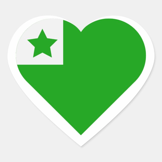 Esperanto autocollant de coeur koro (Devant)